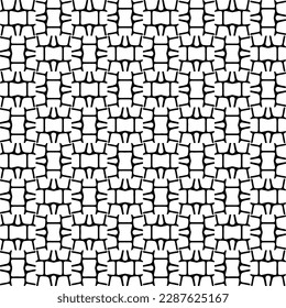 Vector geometric ornament in ethnic style. Seamless pattern with  abstract shapes. Black and white geometric  wallpaper. Repeating pattern for decor, textile and fabric.Abstraction art.