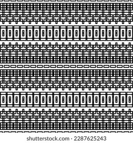 Vektorgeometrische Ornamente im ethnischen Stil. Nahtloses Muster mit abstrakten Formen. geometrische Tapete in Schwarz-Weiß. Wiederholung Muster für Dekoration, Textilien und Stoff.Abstraktion Kunst.
