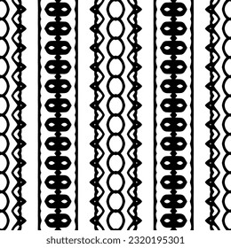 Ornamento geométrico vectorial de estilo étnico. Patrón sin brillo con formas abstractas. Papel de pared geométrico en blanco y negro. Patrón repetitivo de decoración, textil y de tela. Arte de abstracción.