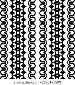 Vector geometric ornament in ethnic style. Seamless pattern with  abstract shapes. Black and white geometric  wallpaper. Repeating pattern for decor, textile and fabric. Abstraction art.