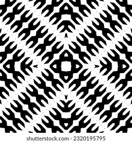 Ornamento geométrico vectorial de estilo étnico. Patrón sin brillo con formas abstractas. Papel de pared geométrico en blanco y negro. Patrón repetitivo de decoración, textil y de tela. Arte de abstracción.