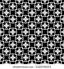 Ornamento geométrico vectorial de estilo étnico. Patrón sin brillo con formas abstractas. Papel de pared geométrico en blanco y negro. Patrón repetitivo de decoración, textil y de tela. Arte de abstracción.