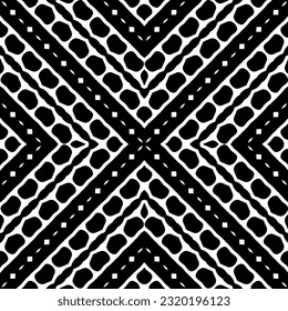 Ornamento geométrico vectorial de estilo étnico. Patrón sin brillo con formas abstractas. Papel de pared geométrico en blanco y negro. Patrón repetitivo de decoración, textil y de tela. Arte de abstracción.