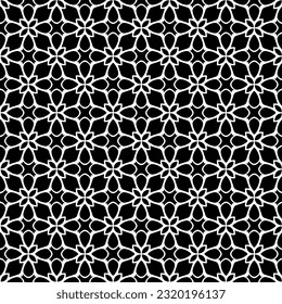 Vektorgeometrische Ornamente im ethnischen Stil. Nahtloses Muster mit abstrakten Formen. geometrische Tapete in Schwarz-Weiß. Wiederholte Muster für Dekoration, Textilien und Stoff. Abstraktionskunst.