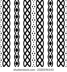 Vector geometric ornament in ethnic style. Seamless pattern with  abstract shapes. Black and white geometric  wallpaper. Repeating pattern for decor, textile and fabric. Abstraction art.
