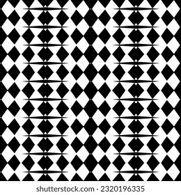 Vector geometric ornament in ethnic style. Seamless pattern with  abstract shapes. Black and white geometric  wallpaper. Repeating pattern for decor, textile and fabric. Abstraction art.