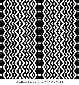 Vector geometric ornament in ethnic style. Seamless pattern with  abstract shapes. Black and white geometric  wallpaper. Repeating pattern for decor, textile and fabric. Abstraction art.