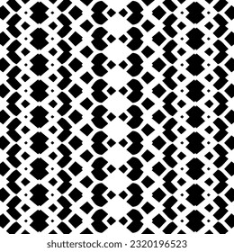 Vektorgeometrische Ornamente im ethnischen Stil. Nahtloses Muster mit abstrakten Formen. geometrische Tapete in Schwarz-Weiß. Wiederholte Muster für Dekoration, Textilien und Stoff. Abstraktionskunst.