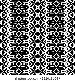 Ornamento geométrico vectorial de estilo étnico. Patrón sin brillo con formas abstractas. Papel de pared geométrico en blanco y negro. Patrón repetitivo de decoración, textil y de tela. Arte de abstracción.