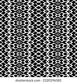 Vektorgeometrische Ornamente im ethnischen Stil. Nahtloses Muster mit abstrakten Formen. geometrische Tapete in Schwarz-Weiß. Wiederholte Muster für Dekoration, Textilien und Stoff. Abstraktionskunst.