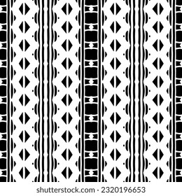 Ornamento geométrico vectorial de estilo étnico. Patrón sin brillo con formas abstractas. Papel de pared geométrico en blanco y negro. Patrón repetitivo de decoración, textil y de tela. Arte de abstracción.