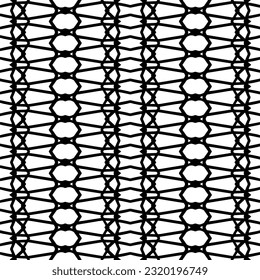 Vector geometric ornament in ethnic style. Seamless pattern with  abstract shapes. Black and white geometric  wallpaper. Repeating pattern for decor, textile and fabric. Abstraction art.