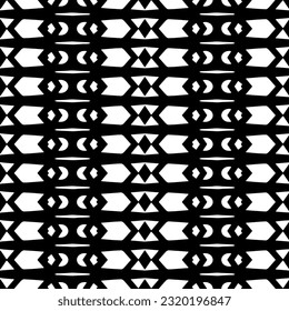 Vector geometric ornament in ethnic style. Seamless pattern with  abstract shapes. Black and white geometric  wallpaper. Repeating pattern for decor, textile and fabric. Abstraction art.