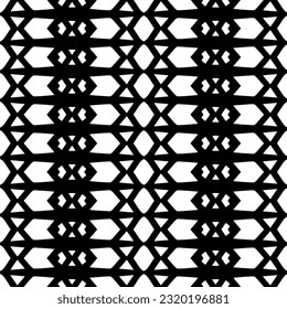 Vector geometric ornament in ethnic style. Seamless pattern with  abstract shapes. Black and white geometric  wallpaper. Repeating pattern for decor, textile and fabric. Abstraction art.