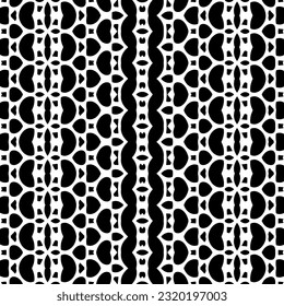 Vector geometric ornament in ethnic style. Seamless pattern with  abstract shapes. Black and white geometric  wallpaper. Repeating pattern for decor, textile and fabric. Abstraction art.