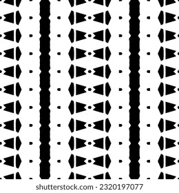 Vector geometric ornament in ethnic style. Seamless pattern with  abstract shapes. Black and white geometric  wallpaper. Repeating pattern for decor, textile and fabric. Abstraction art.