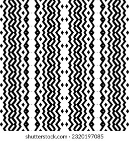 Vector geometric ornament in ethnic style. Seamless pattern with  abstract shapes. Black and white geometric  wallpaper. Repeating pattern for decor, textile and fabric. Abstraction art.