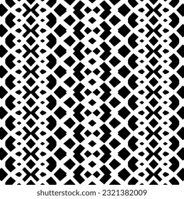Vector geometric ornament in ethnic style. Seamless pattern with  abstract shapes. Black and white geometric  wallpaper. Repeating pattern for decor, textile and fabric. Abstraction art.