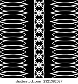 Ornamento geométrico vectorial de estilo étnico. Patrón sin brillo con formas abstractas. Papel de pared geométrico en blanco y negro. Patrón repetitivo de decoración, textil y de tela. Arte de abstracción.
