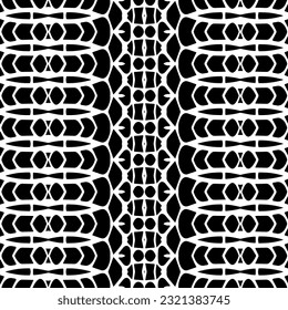 Vector geometric ornament in ethnic style. Seamless pattern with  abstract shapes. Black and white geometric  wallpaper. Repeating pattern for decor, textile and fabric. Abstraction art.