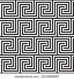 Vector geometric ornament in ethnic style. Abstract seamless pattern with EPS 10. Black and white background texture. Repeat geo design