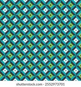 Vector geometric ornament in ethnic style. Abstract seamless pattern with EPS 10. Colorfull of diamond, triangle, and circle. Modern background texture. Repeat geo design