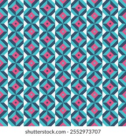 Vector geometric ornament in ethnic style. Abstract seamless pattern with EPS 10. Colorfull of diamond, triangle, and circle. Modern background texture. Repeat geo design