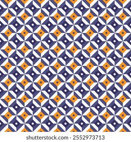 Vector geometric ornament in ethnic style. Abstract seamless pattern with EPS 10. Colorfull of diamond, triangle, and circle. Modern background texture. Repeat geo design