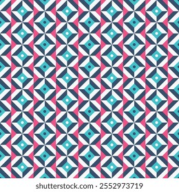 Vector geometric ornament in ethnic style. Abstract seamless pattern with EPS 10. Colorfull of diamond, triangle, and circle. Modern background texture. Repeat geo design