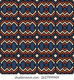 Vector geometric ornament in ethnic style. Abstract seamless pattern with EPS 10. Simple modern background texture. Repeat geo design