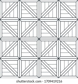 Vector geometric parquet seamless pattern, graphic linear ornament