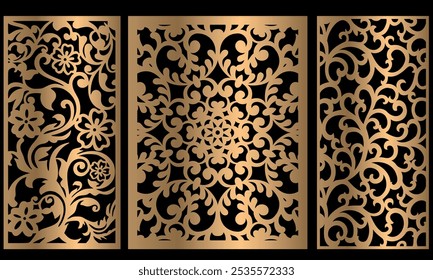 vector geometric pattern, abstract pattern Laser cut with line design pattern. Design for wood carving, wall panel decor, metal cutting, geometric patterns art deco.