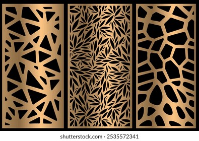 Vektorgeometrisches Muster, abstraktes Muster Laserschnitt mit Liniendesign-Muster. Design für Holzschnitzerei, Wanddekoration, Metallschneiden, geometrische Muster Art Deco.