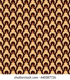 Vector geometric pattern with abstract leaf ornament in brown and Yellow gold.