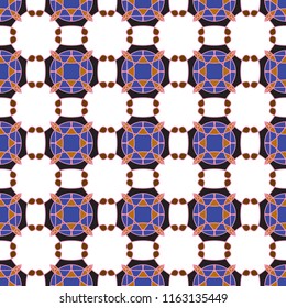  vector geometric pattern. Abstract seamless geometry background. Colorful summer texture with grid, rhombuses, repeat tiles, design for prints, decor, textile, fabric, clothes