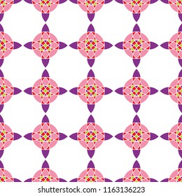  vector geometric pattern. Abstract seamless geometry background. Colorful summer texture with grid, rhombuses, repeat tiles, design for prints, decor, textile, fabric, clothes