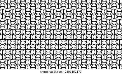 Vector geometric pattern background. Abstract black and white line art background