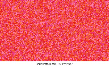 Vector geometric pattern background composed of tiny red, orange and pink triangles