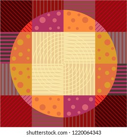 Vector Geometric Pattern Background Warm Color Modern Illustration