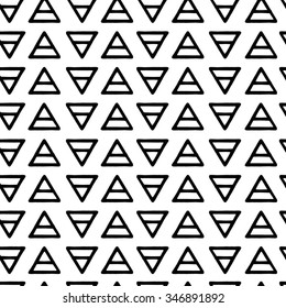 Vector geometric pattern with black triads on white background. Seamless pattern can be used for wallpaper, pattern fills, web page background, surface textures.