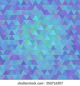 Vector geometric pattern with blue, green and violet triangles. Seamless pattern can be used for wallpaper, pattern fills, web page background,surface textures.