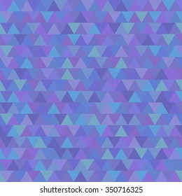 Vector geometric pattern with blue and violet triangles. Seamless pattern can be used for wallpaper, pattern fills, web page background,surface textures.