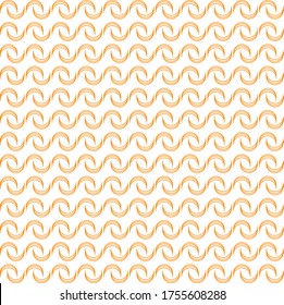Vector geometric pattern design. Seamless orange color waves linear pattern.