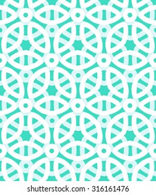 Vector geometric pattern with floral motifs and multicolored simple basic flowers. Colorful texture in art deco style. Seamless background or wallpaper in 1970s fashion. Bold print with rounded shapes