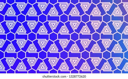 Vector Geometric Pattern with gradient backgroun. Triangles Curved Line. For Wallpaper, Presentation Background, Interior Design, Fashion Print.