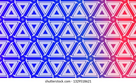 Vector Geometric Pattern with gradient backgroun. Triangles Curved Line. For Wallpaper, Presentation Background, Interior Design, Fashion Print.