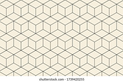 
Vector geometric pattern grid line on light yellow color background.