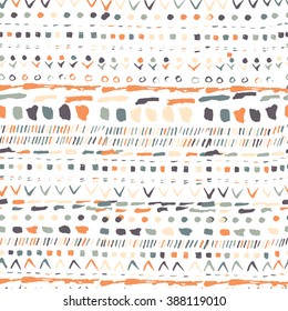 Vector geometric pattern. Hand drawn pattern in tribal Navajo style can be used for fabric design, paper print and website backdrop