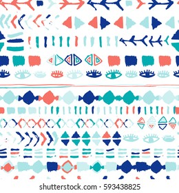 Vector geometric pattern. Hand drawn pattern in tribal Navajo style can be used for fabric design, paper print and website backdrop