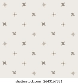 Vector Geometric pattern and little flowers seamless Beige and gray textured pattern background for textiles and wallpapers